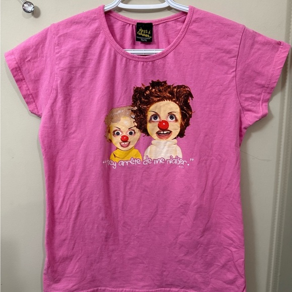 Pink Short Sleeve Tee “Tete a Claques” tv show Graphic Design - Picture 2 of 5